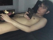 Preview 4 of cute asian guy cums with vibrating cockring