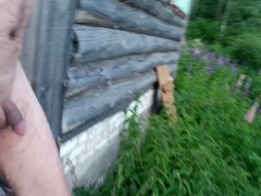 Naked Cyclist and Lupine Field - Screenshot 8 of 16 - Public Exhibitionism