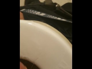 (Hyperspermia) leaking in a public bathroom
