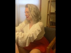 Video pov office girl makes coworker submit to her
