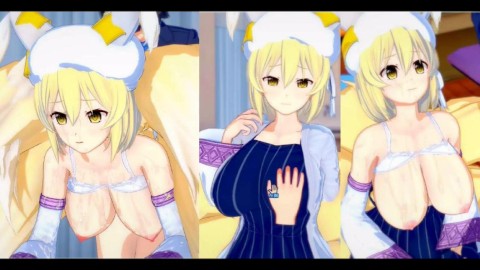 [Hentai Game Koikatsu! ] Faça sexo com Touhou Peitões Ran Yakumo.Vídeo 3DCG Anime Erótico.