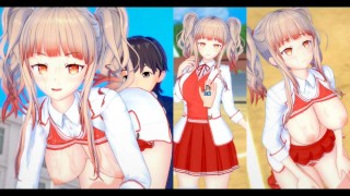 [Hentai Spel Koikatsu! ]Heb seks met Grote tieten gilr Ibara. 3DCG Erotische Anime-video.