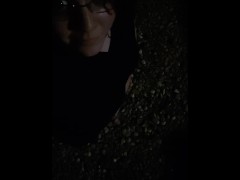 Trans girl almost caught peeing outside