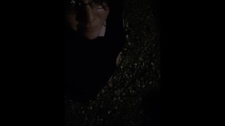 Trans girl almost caught peeing outside