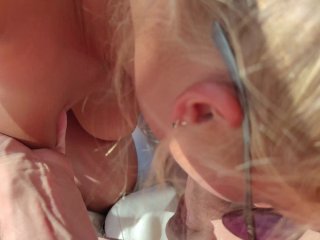 Coluld not resist_giving him a nice blowjob outside_on sunbed