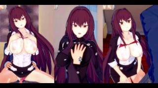 [Hentai Game Koikatsu! ]Have sex with Fate Big tits Scáthach.3DCG Erotic Anime Video.
