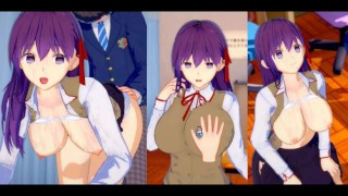 [Хентай-игра Коикацу! ] Займитесь сексом с Fate Большие сиськи Sakura Matou.3DCG Эротическое аниме-в