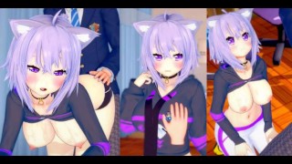 [Hentai Game Koikatsu! ] Faça sexo com Peitões Nekomata Okayu.Vídeo 3DCG Anime Erótico.