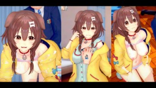 [Хентай-игра Коикацу! ] Займитесь сексом с Большие сиськи Inugami Korone.3DCG Эротическое аниме-виде