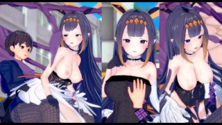 [¡Juego Hentai Koikatsu! ] Tener sexo con Big tits Vtuber Ninomae Ina'nis.Video de anime erótico 3D