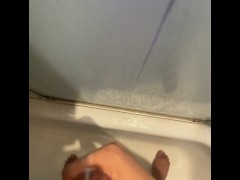 Puerto Rican husband masturbating in shower