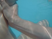 Preview 1 of Swimming around naked in a garden pool with teasing
