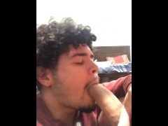 Latino monster cock gets sucked by roommate 