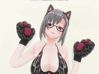 3D HENTAI Neko Girl_Has a Gorgeous Orgasm and Does_AHEGAO