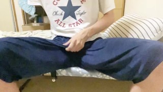Perverted Japanese boy masturbates for the first time in 3 days