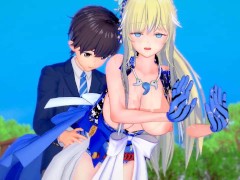 【エロゲーコイカツ！】金髪爆乳女剣士「椿(オリキャラ)」3DCGアニメ動画[Hentai Game Koikatsu! Female sword fighter (Anime 3DCG Video)]