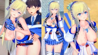 [无尽游戏 Koikatsu ！ ] 与 FGO 发生性关系 大山雀 sword fighter。 3DCG 色情动漫视频。