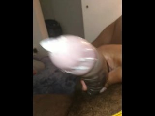 condom masturbating, vertical video, nutty playtime, ebony