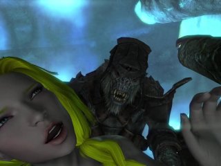 skyrim, big tits, big cock, werewolf