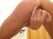 Preview 3 of Self fuck in a shower and cum lots