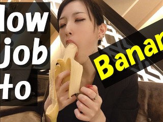 Pijpen Op Een Banaan Om Een Condoom Om Te Doen♥ Japanse Amateur Handbeurt. SFW