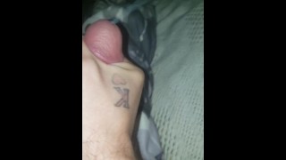 Playing with my HUGE white cock! Cumshot is massive!!