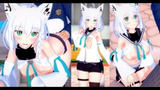 [Hentai Game Koikatsu! ] Faça sexo com Peitões Vtuber Shirakami Fubuki.Vídeo 3DCG Anime Erótico.