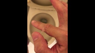 Chewy masturbation in the toilet