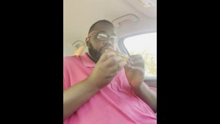 BHM Feedee Eating Donuts in Car