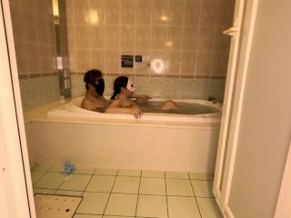Bubble Bath, Wash Body, Blowjob, Pee, Sex,Japanese Couple,SAKURA