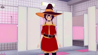 Коносуба Мегумин Делает Глубокий Глоток и Мочится В 3D Хентай