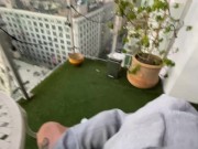 Preview 2 of Public Blowjob On Balcony DTLA @TheRealZoeyAndZack