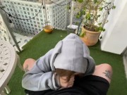 Preview 3 of Public Blowjob On Balcony DTLA @TheRealZoeyAndZack