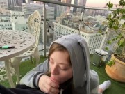 Preview 6 of Public Blowjob On Balcony DTLA @TheRealZoeyAndZack