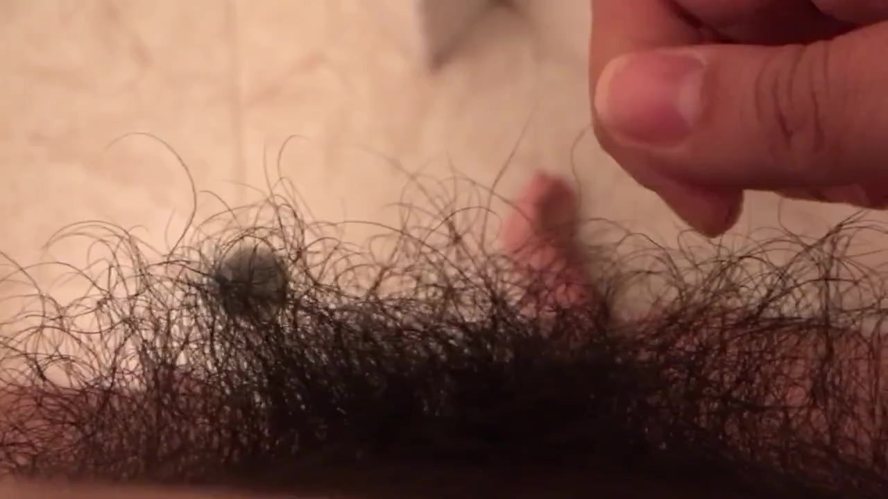 Brincando com os pelos da minha buceta
