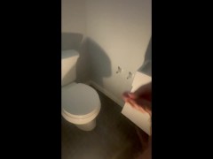 DECIMATING THIS TOILET WITH FREAK AMOUNTS OF MALE SQUIRTING CUM AND PEE -- SOOO MUCH