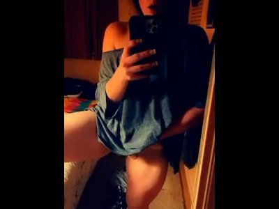 Standing watching myself rub my wet pussy until I have an intense orgasm 