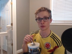 Stepbrother Eats Greek Yogurt and Plays With Hot Planetary Gear (Anal)