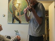 Preview 1 of Trying to practice violin