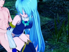 Aqua Konasuba BLOWJOB and DOGGY in cave (3d Hentai)