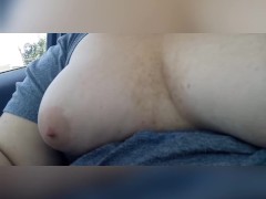 Flasing my tits while driving