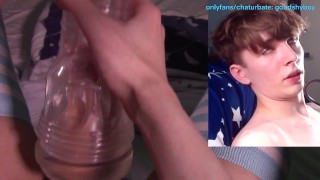 In Fleshlight A Femgirl Whines And Struggles Not To Cum