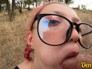 Preview 4 of pink haired cute schoolgirl with glasses loves cock cum and sex on motorcycle
