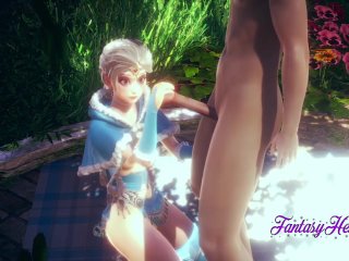 Frozen - Elsa Is Fucked and Blowjob with Creampie_in Her Mouth_and Pussy
