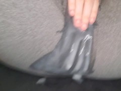 HUGE creampie in leggings before messy masturbation