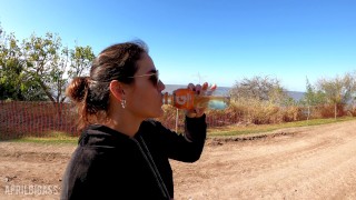 More 1 Liter Pee In Bottle 4K 60 Fr-April Bigass-Pee Drinking In Public Park From Argentine