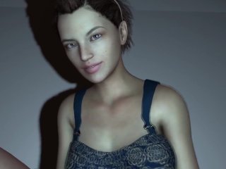 Riding a ball with a plastic cock in the Ass