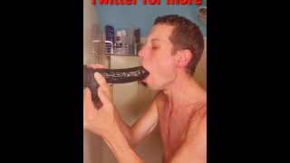 Training my slut mouth for big cock. Want to replace the dildo?