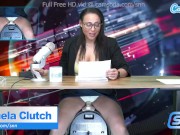 Preview 1 of News Anchor Carmela Clutch Orgasms live on air
