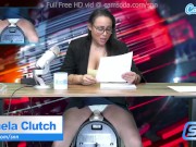 Preview 2 of News Anchor Carmela Clutch Orgasms live on air